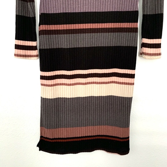 Lulus Striped Long Sleeve Ribbed Midi Dress - Picture 7 of 7
